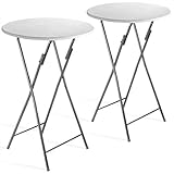 Casaria® Stehtisch 2er Set Klappbar Höhe 110cm Ø60cm...