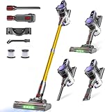 MONSGA Akku Staubsauger,45000Pa/50Mins Staubsauger Kabellos, Bürstenloser Motor Kabelloser Staubsauger mit LED Touchscreen/Anti-Tangle-Bürste, Super Leise für Hartböden Teppiche Tierhaare