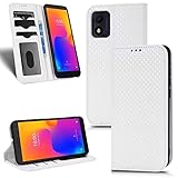 Hülle Case Kompatibel für Samsung Galaxy A06 Handyhülle Premium PU Leder für Samsung Galaxy A06 Kartenfach Standfunktion Hülle RFID Schutzhülle Etui Klapphülle für Samsung Galaxy A06 weiß