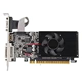 Yanmis GT 610-Grafikkarte, 64-Bit-DDR3-810/1800-MHz-PCI-Express-2.0-Gaming-Grafikkarte, HDMI-VGA-DVI-Grafikkarte mit Lüfter für Büro- und PC-Gaming