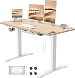 JUMMICO Höhenverstellbarer Schreibtisch 120x60 cm mit...