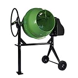 TRUTZHOLM Betonmischer mit 140 Litern Fassungsvermögen 550 Watt Drehzahl 30 U/Min, langlebig, robust, Zahnräder aus Guss, Zementmischer für Beton, Mörtel, Gips, Saat