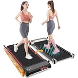 GEARSTONE Elektrisches Laufband 7 in 1 Laufband für Zuhause mit Neigung 6% unter Schreibtisch Laufbänder mit Fußmassage, Doppelte Steuerung Laufpad für Zuhause & Büro (Black)