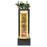 Generisch Bodenstehende Wasserwand mit LED-Beleuchtung,Moderner Zimmerbrunnen als Dekoration für Wohnzimmer, Büro & Eingangsbereich