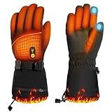 Minthouz Beheizbare Handschuhe für Damen Herren, 7.4V 3000 mAh Beheizbare Handschuhe mit Akku mit 6 Lagiger Schale, 3 Heizstufen, Touchscreen für Pendeln, Autofahren und Outdoor Sport（L）