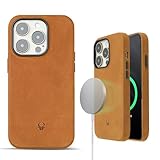 DONBOLSO Kompatibel mit iPhone 14 Pro Ledertasche - Slim Fit-Präzisionsgefertigtes Premium-Telefon-Cover - Anti-Rutsch - Schützt Ihr Telefon mit Anti-Kratz-Mikrofaser-Futter - Vintage Brown
