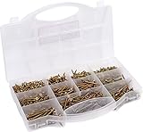 Connex Universalschrauben-Sortiment 900-teilig - Diverse Größen - Senkkopf - TX-Antrieb - Vollgewinde - Gelb verzinkt / Schrauben-Set / Sortimentskasten / DP8500130