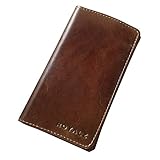 ROYALZ Vintage Leder Etui für Apple iPhone 11 PRO Schutzhülle (5,8 Zoll) 6 Kartenfächer Flach Tasche Hülle Cover Portemonnaie, Farbe:Crunchy Braun