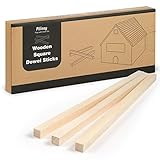 Pllieay 20Pcs 25x1x1Cm Holzstäbe Quadratisch, Quadratische...