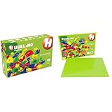 Hubelino 420381 - Kugelbahn - Bahnelemente Set - ab 4 Jahren (100% kompatibel mit Duplo) - 128 Teile & 420312 - Kugelbahn - Grundplatte 560 Noppen - ab 3 Jahre (100% kompatibel mit Duplo)