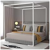 Betthimmel-Gestell mit Moskitonetz-Halterung und Himmelstangen – unterstützt vier Pfostenbetten, ideal für Queen-Size-Betten