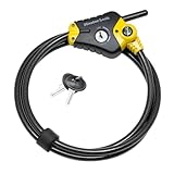 Master Lock 8420EURD - Python Kabel 4,50 m x Ø 10 mm - gelber Python-Schlosskopf mit 3 Positionen