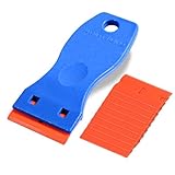 Ehdis Mini Kunststoff Schaber mit 10 Kunststoff klingen, Plastikspachtel, Plastik schaber für klebereste entferner, klebstoffentferner, kleberentferner, Blau