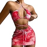 JINGYUA Bikini Höschen Sets für Damen Badeanzüge für Kinder und Mädchen gelbe Shorts mit hoher Taille niedliche Bikini Sets für Damen