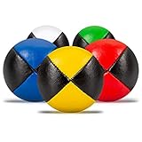 Diabolo Freizeitsport Jonglierbälle 5er Set, 62mm Jonglierball mit nachhaltiger Vogelhirse gefüllt, wasserabweisendes Kunstleder, ideal für Kinder & Anfänger