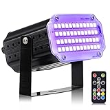 Mini Stroboskop Licht, 48 LED Disco Licht Partylicht Strobe Light mit Fernbedienung, Sound Aktiviert Flash Speed Control RBG Blitzlichter für DJ Bar Weihnachten Halloween Show Club Karaoke Zubehör
