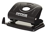 OFFICER PRODUCTS 18052211-05 Locher/bis 25 Blätter/Mechanismus und Gehäuse aus Metall/Kunststoffarm (ABS)/ Farbe: schwarz/Rutschfeste Kunstsoffkappe für den Boden