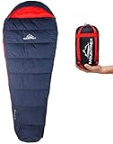 MOUNTREX® Schlafsack - Kleines Packmaß & Ultraleicht (760g) - Outdoor Sommer Schlafsack, Mumienschlafsack (205x80cm) - Kompakt, Warm und Leicht für Camping, Reise oder Festival - Koppelbar