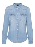 VERO MODA Damen Vmmaria Denim Slim Shirt Mix New Noos Bluse,...