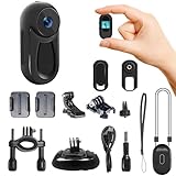 TKMARS Mini Action Cam, tragbare 1080P HD-Körperkamera mit 120°-Weitwinkelobjektiv, integriertem Mikrofon, Video- und Audiorekorder, Überwachungs-Taschenkamera für Haustiere, Fahrräder