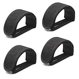 HAPPOW 2-Paare Pedalriemen, Universal Fahrrad Pedal Straps, Kinder Pedale Fahrrad, rutschfest und Verstellbar, Zehenclips-Gurte, Fahrradpedalgurte für Fixed Gear Bike, Nylon Velo Fußblock, Schwarz