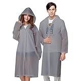 Vicloon Regenponcho, Regenponcho Einweg, 2/5 Stück Unisex Wiederverwendbar Transparent Regenmantel PEVA Tragbarer Wasserdicht Regencape Atmungsaktiv Regenjacke für Reisen, Wandern, Radfahren & Camping