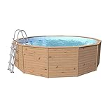 Pool mit Holzverkleidung K2O 315x105 cm Kartuschenreiniger 1.249 L/S mit Leiter