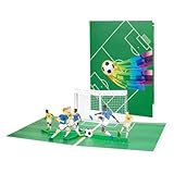 Fußball-3D-Pop-Up-Karte – handgefertigte 3D-Pop-Up-Karte 2024 – Fußball-Geburtstag, 3D-Pop-Up-Karte, 3D-Grußkarte für Fußballer und Tor, Vatertagskarte, Sportkarte (1 Stück)