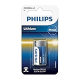 PHILIPS Blister 1 Lithium-Knopfzelle (CR123A, CR17345, DL123A, EL123AP), 3,0 V, 1500 mAh