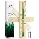 NORDHOLZ® Sauna Sanduhr 15 Minuten aus 100% nordischer Fichte - Glas robust & hitzebeständig - Kontrastfarbe Grün + 2 Edelstahl Schrauben - Sauna Zubehör - 60 Tage risikolos testen - Saunauhr