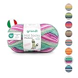 Gründl Wolle Hot Socks Madena 4-fach - Sockenwolle für 1 Paar Socken - Sockengarn - Weich und hautfreundlich - 75% Schurwolle, 25% Polyamid - 1 Knäuel 100 g / 420 m -Nadelstärke 2,5-3 - Berry