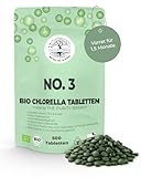 Bio Chlorella 500 Presslinge - Nahrungsergänzungsmittel mit Eisen, Vitamin B12 & hohem Proteingehalt - 1,5 Monate Vorrat - 4,8g empfohlene Tagesdosis - Vegan & laborgeprüft - The Purity Brand
