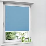 Plissee Rollo Klemmfix 120x180cm(BreitexHoch) ohne Bohren Thermo Plisseerollo Klemmfix Einfache Montage für Fenster&Tür, Himmelblau