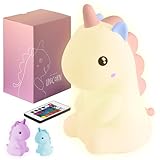 Einhorn-Lampe - Nachtlicht für Kinder - Kinderzimmer - Wiederaufladbar USB-C mit Fernbedienung - Mehrfarbig und warmes Licht - Weiche Silcone - Timer Regenbogenlichter