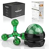 M.S.Lemberg® Massage Set inkl. Massageball & Triggerpunkt Drücker Massagegerät - Wellness & Entspannung Geschenk - Faszien Massagekugel, Nacken Roller, Massageroller Rücken, Faszien-Ball klein