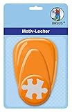 Ursus 19480057 - Motivlocher mit Hebel mittel, Puzzle, orange, ausgestanztes Motiv ca. 25,4 mm, aus Kunststoff mit Metallstanze, geeignet für Grammaturen von 160 220 g /qm