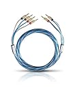 OEHLBACH Bi Tech 4B 200 - Lautsprecherkabel-Set Bi-Wiring versilbert 2x2,5/2x4,0 mm² mit Banana-Verbinder - 2 x 2 m - blau/kupfer