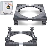 UISEBRT Waschmaschinen Untergestell mit 4 Füßen - Grau Verstellbare Waschmaschinensockel mit Rutschfester Stoßdämpfungsfunktion für Trockner Gefrierschrank Waschmaschine Kühlschrank - Bärenlast 200KG