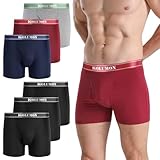 IGOLUMON Bambus Boxershorts Herren 6er Pack Atmungsaktive Unterhosen Männer Ohne Kratzenden Zettel Sport Herren Unterhosen Bequeme Passform (Gr. M - 2XL)