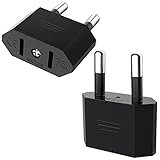 VIEVRE US to EU Adapter,2 Stück Adapter USA Deutschland Stecker,Stecker Adapter,US Stecker Adapter Auf EU,US Adapter EU,USA Adapter Steckdose,Adapter USA Deutschland für Geräte mit USA-Netzteil