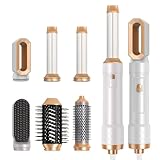 Air Styler 6 in 1, UKLISS Haarstyler mit 6 Ersatz: 1000W Haartrockner, Rundbürstenföhn, Airflow Lockenstab Automatisch, Haarglätter Bürste, Warmluftbürste für Frauen Trocknen Glätten Volumen Locken