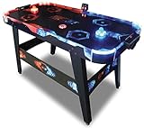 Carromco Airhockey Tisch Fire & Ice - Air hockey Spieltisch mit LED Lichteffekten - LED Air Hockey mit belüftetem Spielfeld, beleuchteten Pucks und elektronischem Punktezähler - Gewicht 18 kg, Uni