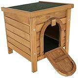 Kerbl Pet Outdoor Kleintierhaus, 36x36x40cm, wetterfestes Bitumendach, für Hasen, Kaninchen, weitere, Kleintiere, einfache Reinigung, verschließbar