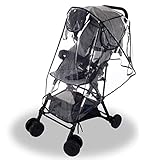 Wemk Universal Regenschutz für Kinderwagen, Komfort Regenverdeck mit Fenster, Schadstofffrei, Einfache Befestigung, Schutz vor Schmutz, Größe L