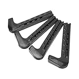 Schlittschuhkufenabdeckungen, Einfach zu Verwendendes Silikonmaterial, Federdesign, Schlittschuhschutz für Schlittschuhe (Black)