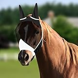 Pferde Fliegenmaske,Pferd Mesh Fliegenmas,FliegenmaskS Pferd UV Schutz,Atmungsaktive Fliegenmak Pferds Cob Warmblut Pferdemaske,Fliegenhaube Pferde,Horse Fly Mask,Fliegenmak für Pferda,Schwarz