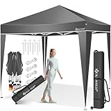 KESSER® Pavillon Faltpavillon 3x3m | Pop-Up Gartenpavillon Höhenverstellbar Stabil Wasserdicht Winterfest | Partyzelt Festzelt UV-Schutz 50+ inkl. Tasche mit Rollen & Bodenanker | Anthrazit