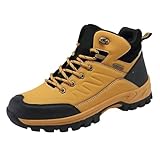 Generisch Wanderschuhe Herren Atmungsaktive : Trekkingschuhe rutschfest Outdoorschuhe Dämpfung Winterboots Leichter Schnürschuhe Einfarbig Schnürsenkel Klassischer Bequeme Westernstiefel (Gr.39-46)