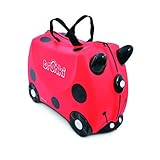 Trunki Handgepäck und Kinderkoffer zum Draufsitzen | Kinder Risen Geschenk für Mädchen und Jungen | Trolley Harley Marienkäfer (Rot)