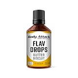 Body Attack Flavdrops Butter Biscuit zuckerfreie Aromatropfen Vegan ohne Aspartam Butterkeks 50 ml